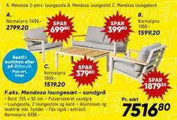 Bilka Mendoza loungesæt - sandgrå tilbud