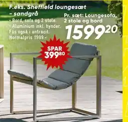 Bilka Sheffield loungesæt - sandgrå tilbud
