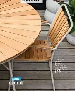 Bilka Kerteminde havestol Sandgrå. Aluminium og teaktræ tilbud