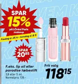 Bilka lip oil eller paradise læbestift tilbud