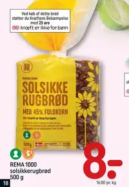 REMA 1000 REMA 1000 solsikkerugbrød 500 g tilbud
