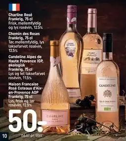 REMA 1000 Charline Rosé Frankrig, 75 cl Frisk, mellemfyldig og lys rosévin, 12.5% tilbud