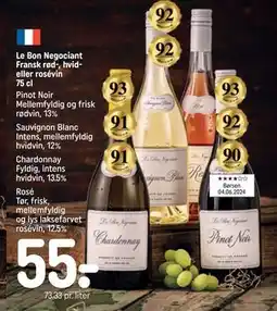 REMA 1000 Le Bon Negociant Fransk rød-, hvid- eller rosévin 75 cl tilbud