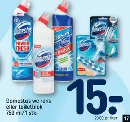 REMA 1000 Domestos wc rens eller toiletblok 750 ml/1 stk tilbud