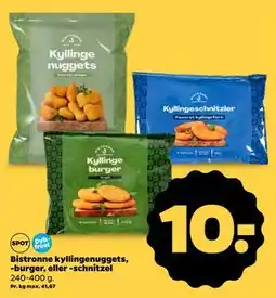 Netto Bistronne kyllingenuggets, -burger, eller -schnitzel tilbud