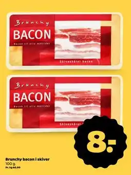 Netto Brunchy bacon i skiver tilbud