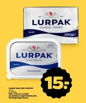 Netto Lurpak smør eller smørbar tilbud