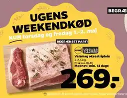 Netto Velsmag oksestriploin tilbud