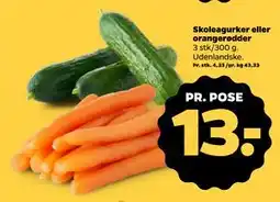 Netto Skoleagurker eller orangerødder tilbud