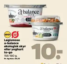 Netto Løgismose a-balance økologisk skyr eller yoghurt to-go tilbud