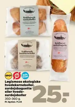 Netto Løgismose økologiske hvedekerneboller, surdejsbaguette eller hvedesurdejsboller tilbud