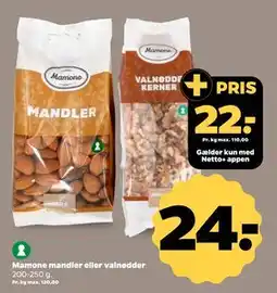 Netto Mamone mandler eller valnødder tilbud