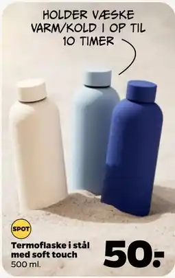Netto Termoflaske i stål med soft touch tilbud