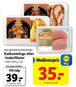 Lidl Kalkunwings eller -inderfileter tilbud