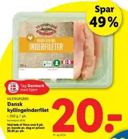 Lidl Dansk kyllingeinderfilet tilbud