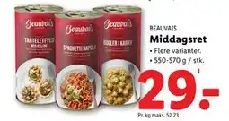 Lidl Middagsret tilbud