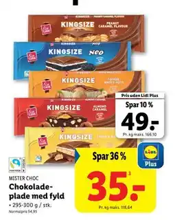 Lidl Chokoladeplade med fyld tilbud