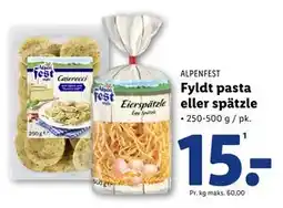Lidl Fyldt pasta eller spätzle tilbud