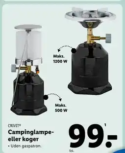 Lidl Campinglampe- eller koger tilbud