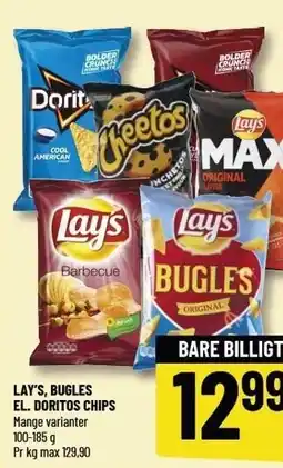 Løvbjerg LAY'S BUGLES EL. DORITOS CHIPS tilbud