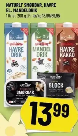 Løvbjerg NATURLI' SMØRBAR, HAVRE EL. MANDELDRIK tilbud