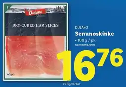 Lidl Serranoskinke 100 g tilbud