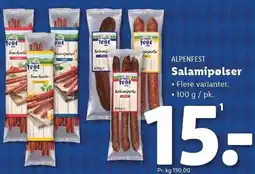 Lidl Salamipølser 100 g tilbud