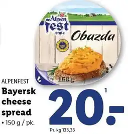 Lidl Bayersk cheese spread 150 g tilbud