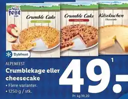 Lidl Crumblekage eller cheesecake 1250 g tilbud