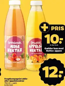Netto Frugtkompagniet æble- eller appelsinnektar tilbud