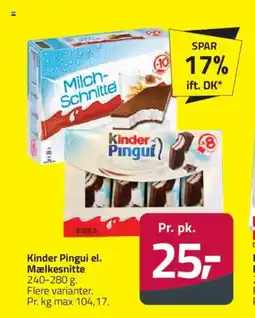 Fleggaard Kinder Pingui el. Mælkesnitte tilbud