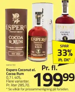 Fleggaard Espero Coconut el. Cocoa Rum tilbud