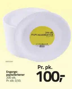 Fleggaard Engangs- paptallerkener 200 stk. tilbud