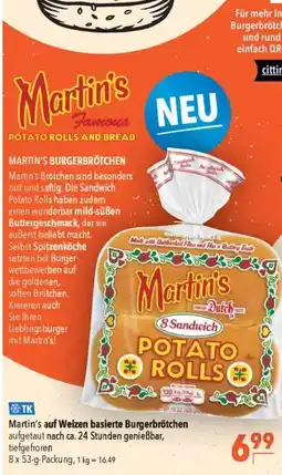 Citti Martin's auf Weizen basierte Burgerbrötchen tilbud