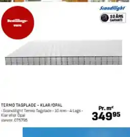 Bygma TERMO TAGPLADE - KLAR/OPAL tilbud