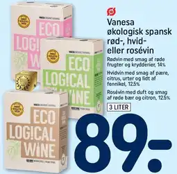 REMA 1000 Vanesa økologisk spansk rød-, hvid- eller rosévin tilbud
