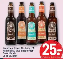 REMA 1000 Jacobsen Brown Ale, Juicy IPA, Yakima IPA, Viva classic eller Saaz blonde tilbud