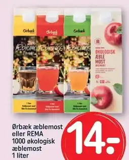 REMA 1000 Ørbæk æblemost eller REMA 1000 økologisk æblemost tilbud
