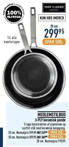 Imerco 3-PLY keramisk pande tilbud
