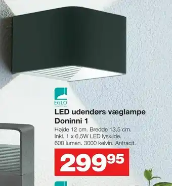 Bauhaus LED udendørs væglampe Doninni 1 tilbud