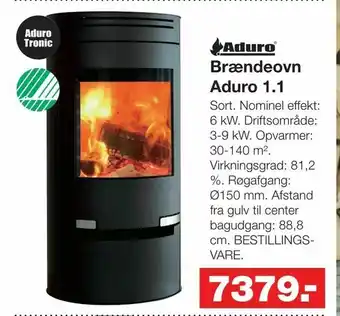 Bauhaus Brændeovn Aduro 1,1 tilbud
