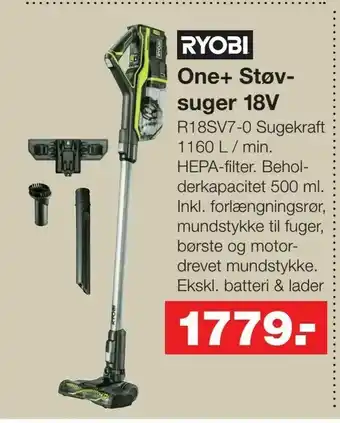 Bauhaus One+ Støv suger 18V tilbud
