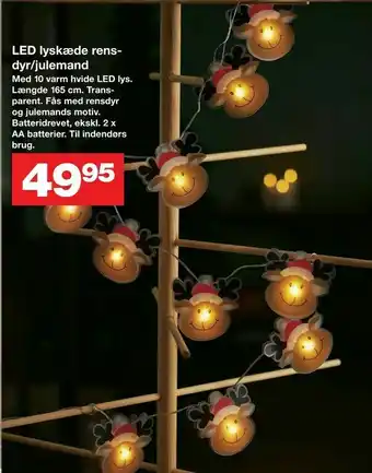 Bauhaus LED lyskæde rensdyr/julemand tilbud