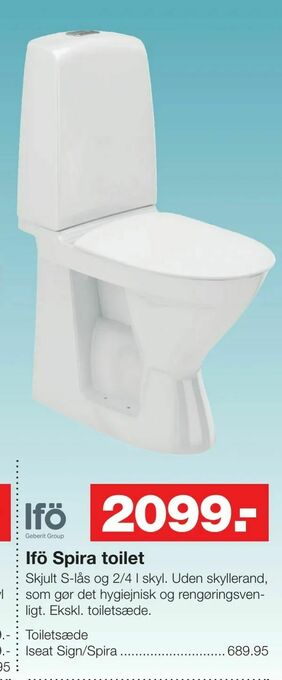 Bauhaus Ifö Spira toilet tilbud