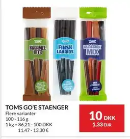 Nielsen's Discount TOMS GO’E STAENGER tilbud