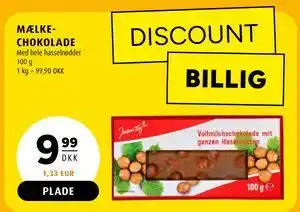 Scandinavian Park MÆLKECHOKOLADE tilbud