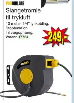 Slangetromle til trykluft