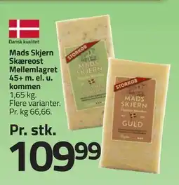 Fleggaard Mads Skjern Skæreost Mellemlagret 45+ m. el. u. kommen tilbud