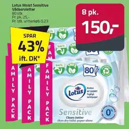 Fleggaard Lotus Moist Sensitive Vådservietter - 8 pk tilbud