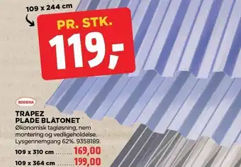 jem & fix TRAPEZ PLADE BLÅTONET tilbud